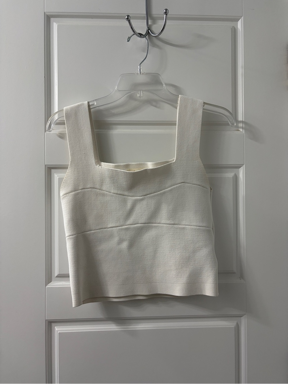 Listicle White Square-Neck Ribbed Crop Top - Picture 6 of 8